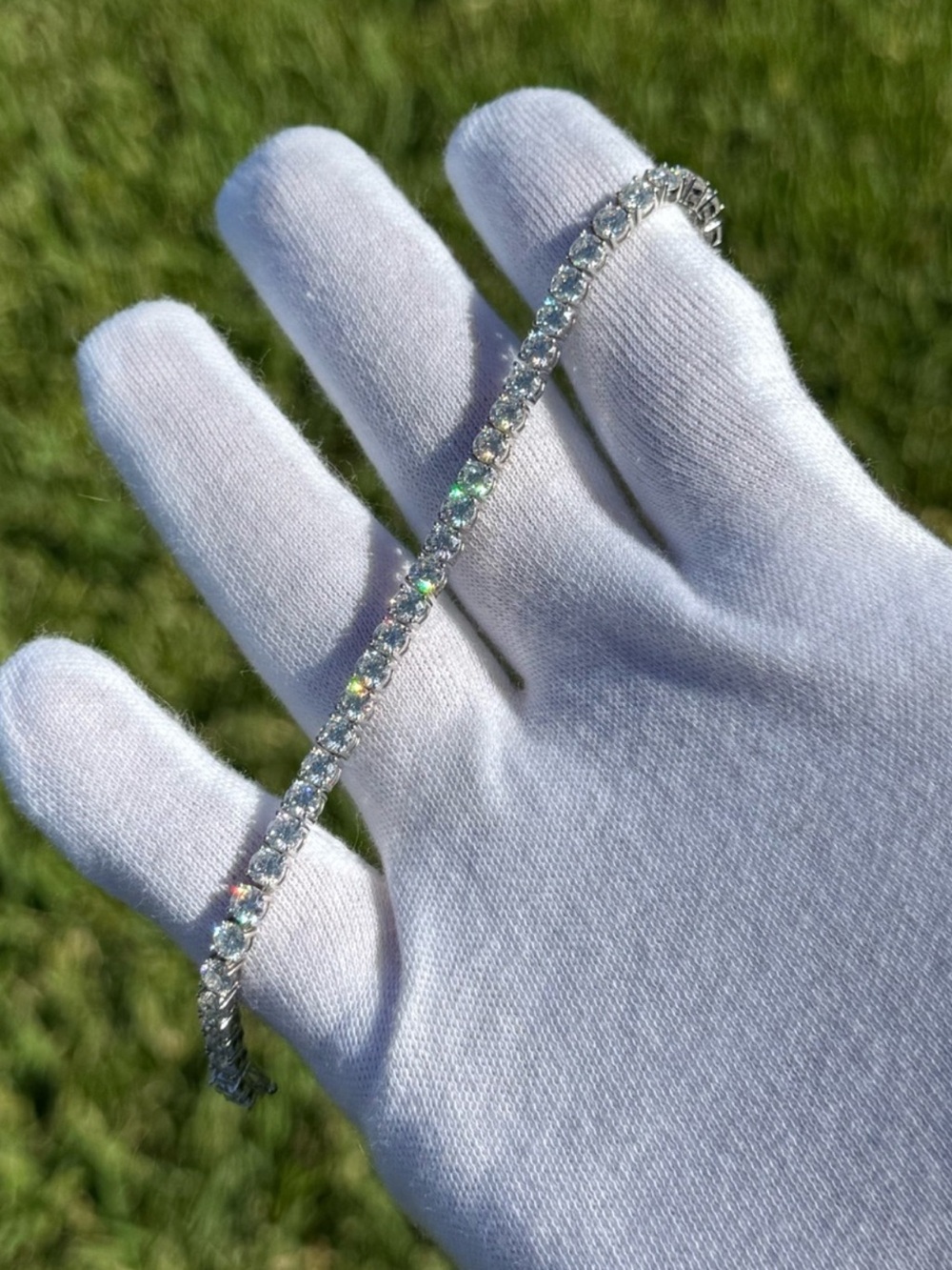 925 Silver, 11.7CTW Moissanite Tennis Bracelet